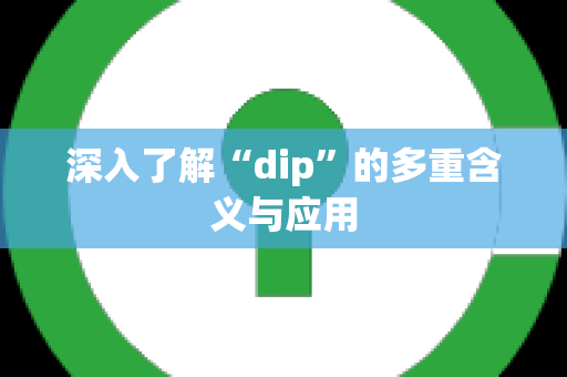 深入了解“dip”的多重含义与应用