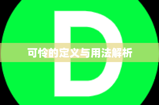 可怜的定义与用法解析