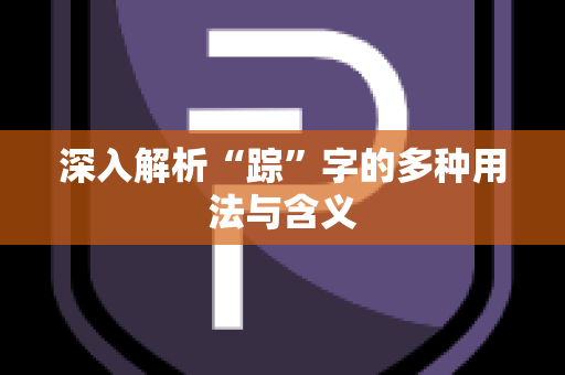 深入解析“踪”字的多种用法与含义