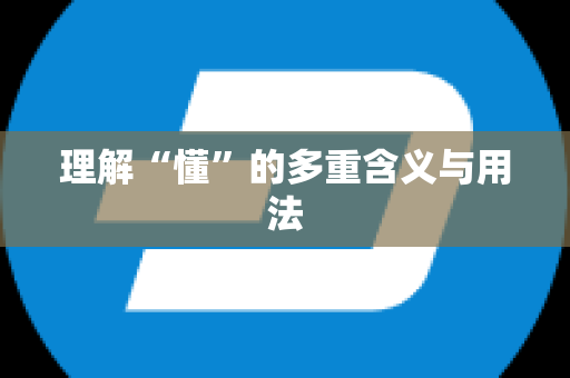 理解“懂”的多重含义与用法