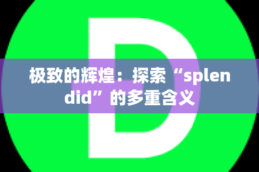 极致的辉煌：探索“splendid”的多重含义