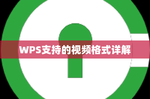 WPS支持的视频格式详解