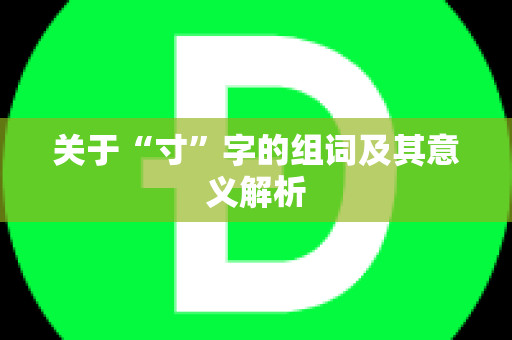 关于“寸”字的组词及其意义解析