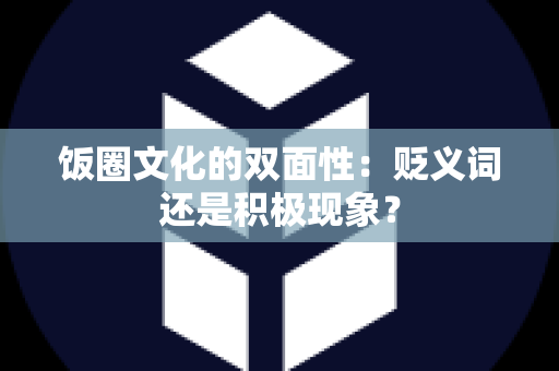 饭圈文化的双面性：贬义词还是积极现象？