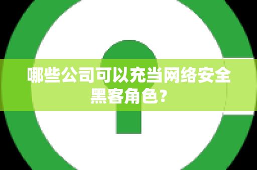 哪些公司可以充当网络安全黑客角色？