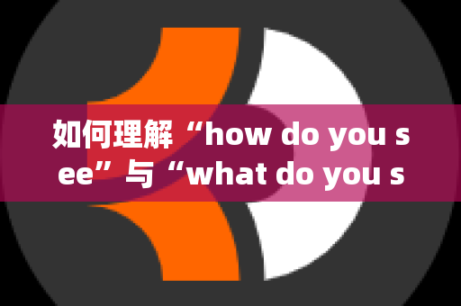 如何理解“how do you see”与“what do you see”的含义