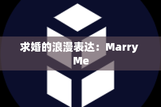 求婚的浪漫表达：Marry Me