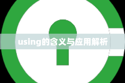 using的含义与应用解析