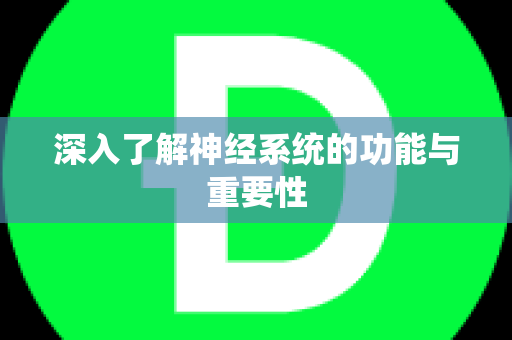 深入了解神经系统的功能与重要性