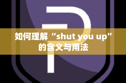 如何理解“shut you up”的含义与用法