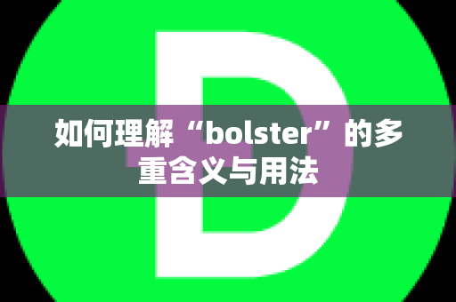 如何理解“bolster”的多重含义与用法