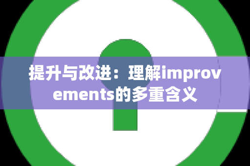 提升与改进：理解improvements的多重含义