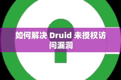 如何解决 Druid 未授权访问漏洞