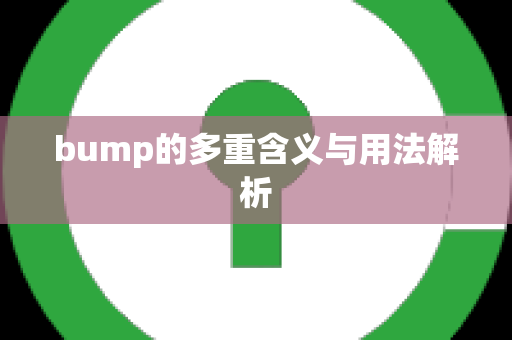 bump的多重含义与用法解析