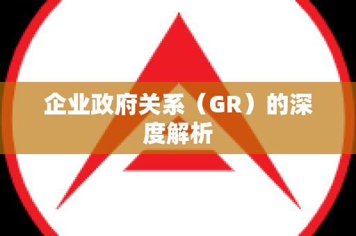 企业政府关系（GR）的深度解析