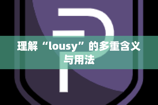 理解“lousy”的多重含义与用法