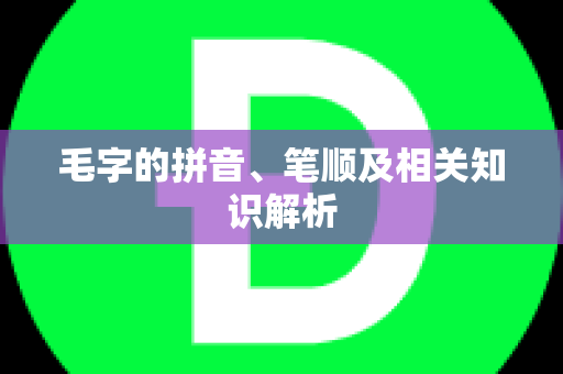 毛字的拼音、笔顺及相关知识解析